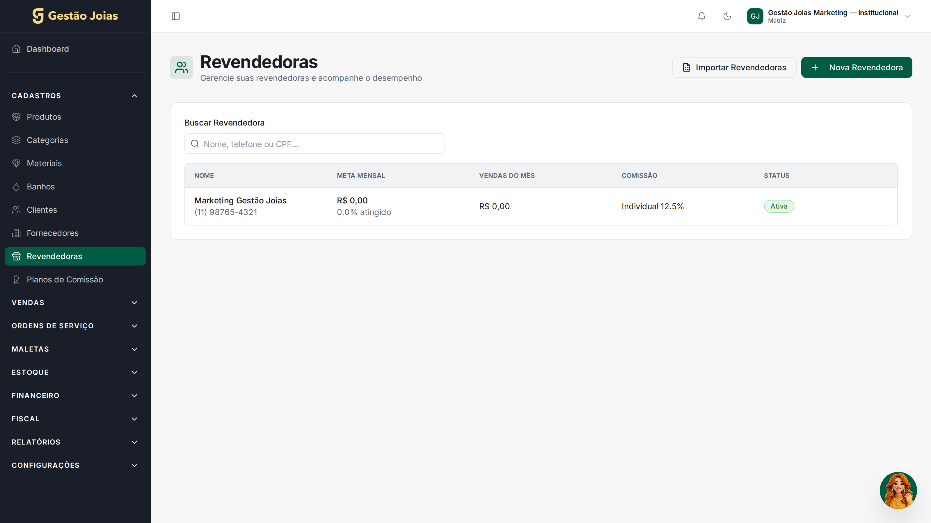 Revendedoras — Gestão Joias